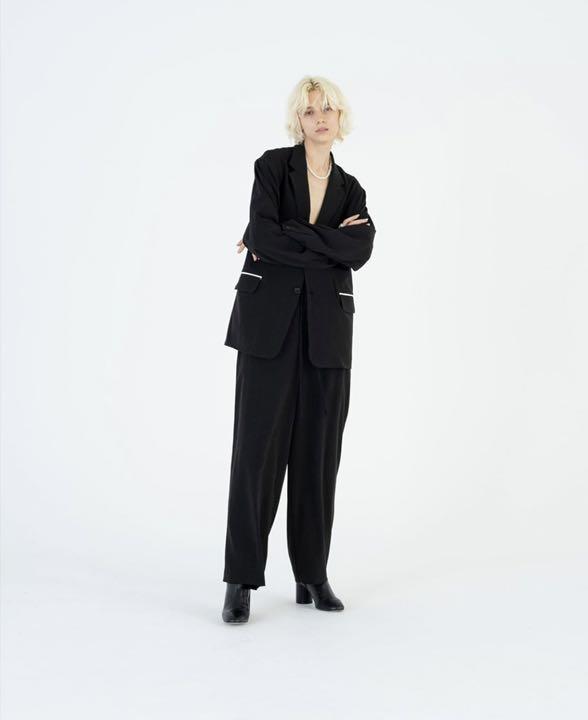 32%割引ブラック系,L【保証書付】 THEE (シー) 3 BUTTON BOX JACKET 大阪超特価 大物 インディゴパッチテーラードジャケット テーラードジャケット