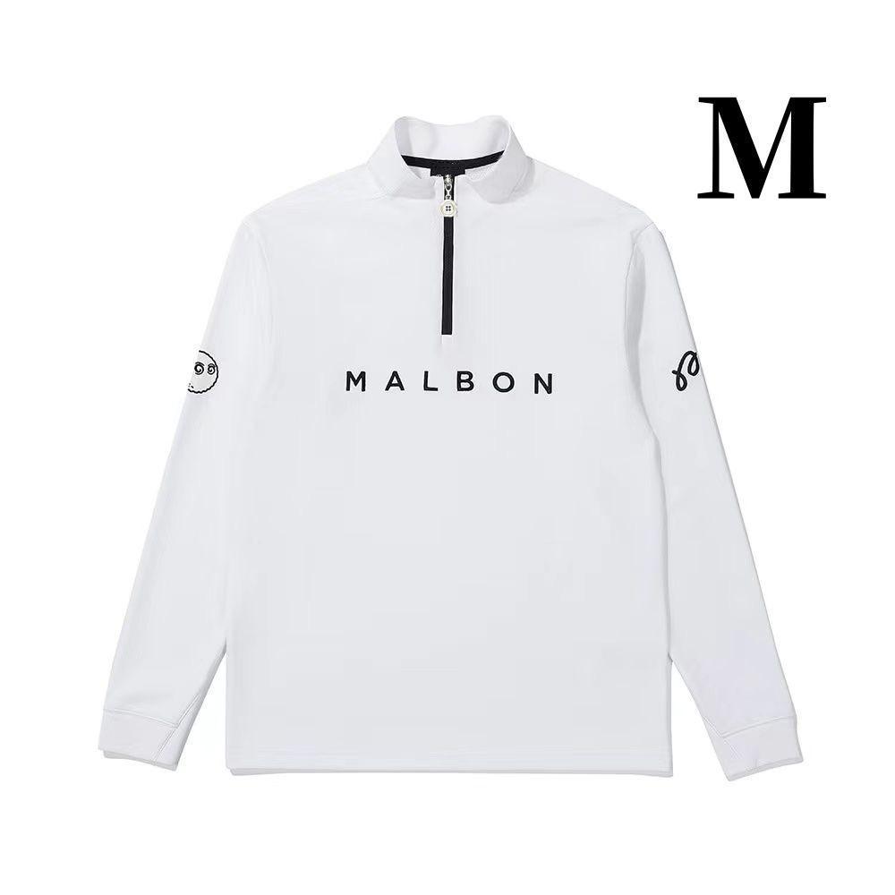 【SEAL限定商品】 白M メンズシャツ トレーナー モックネック マルボンゴルフ メンズウェア