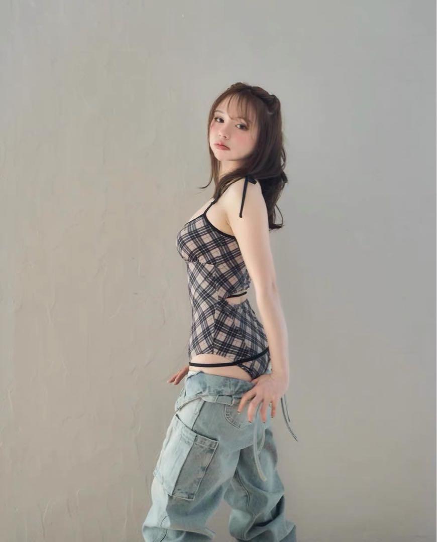 翌日発送　ANDMARY Nadia check swimsuit