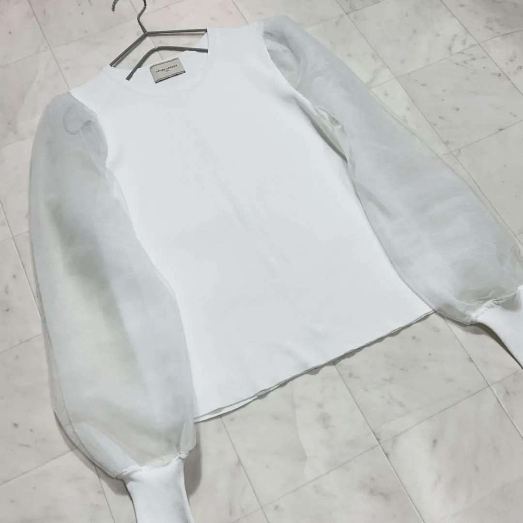 Sweater UNITED ARROWS オーガンジー チュール ニット 長袖
