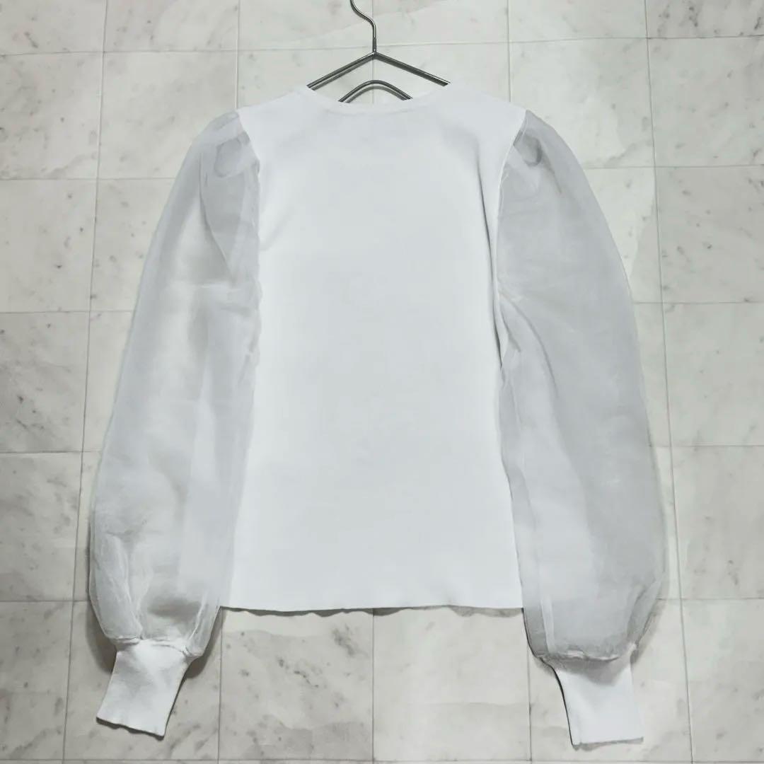 Sweater UNITED ARROWS オーガンジー チュール ニット 長袖