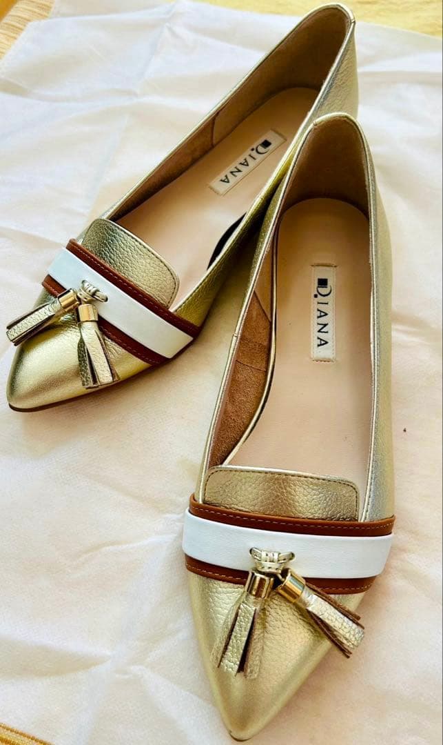 【再値下げ！】DIANA ダイアナ ゴールド パンプス 23cm