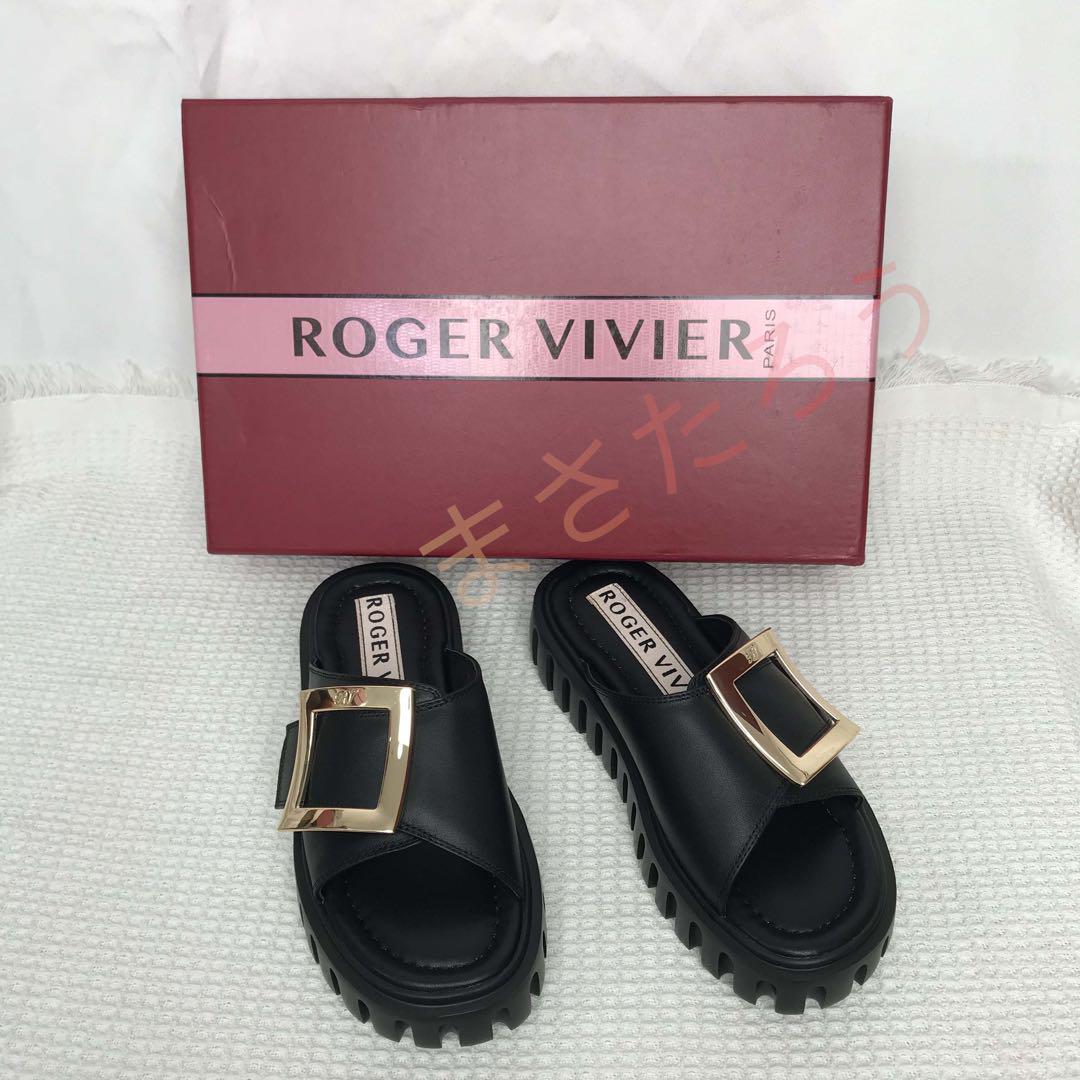 ROGER VIVIER ロジェヴィヴィエ バックル レザー ミュール 37 画像2
