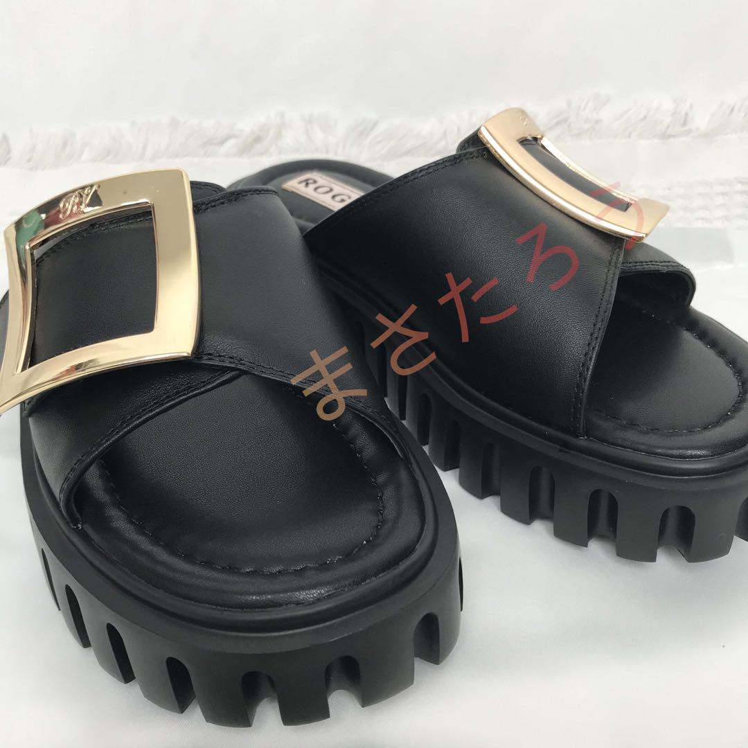 ROGER VIVIER ロジェヴィヴィエ バックル レザー ミュール 37 画像5