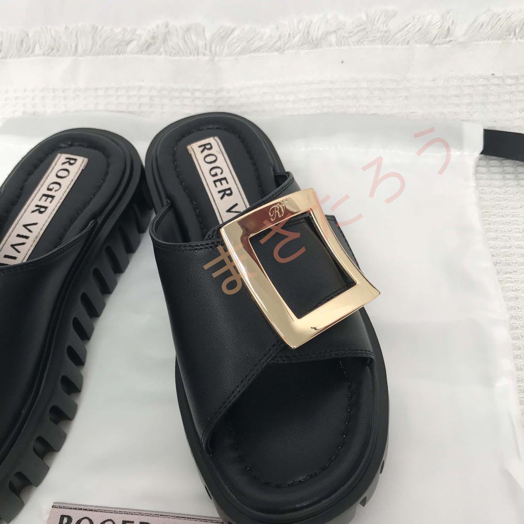 ROGER VIVIER ロジェヴィヴィエ バックル レザー ミュール 37 画像8