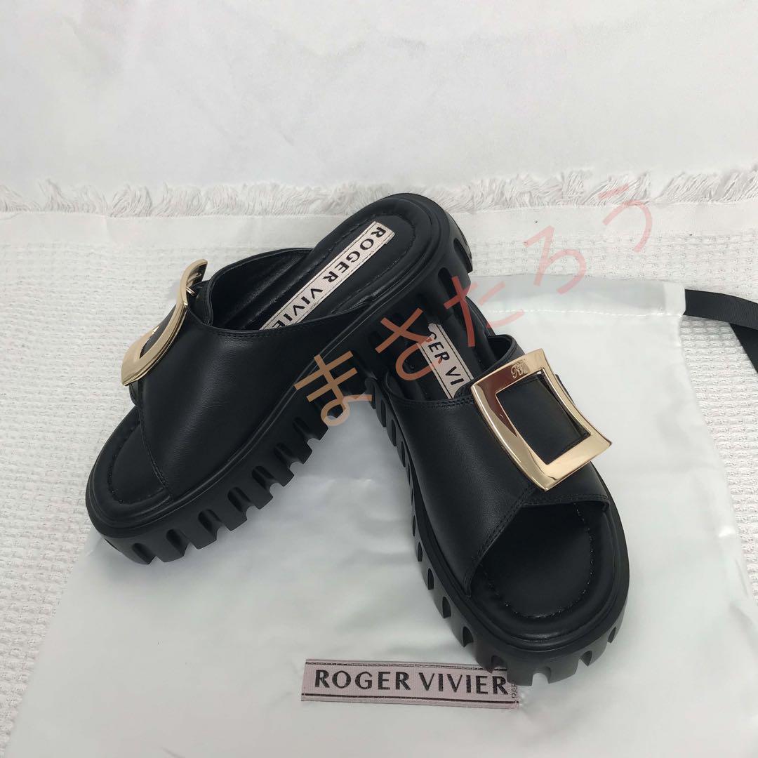 ROGER VIVIER ロジェヴィヴィエ バックル レザー ミュール 37 画像9