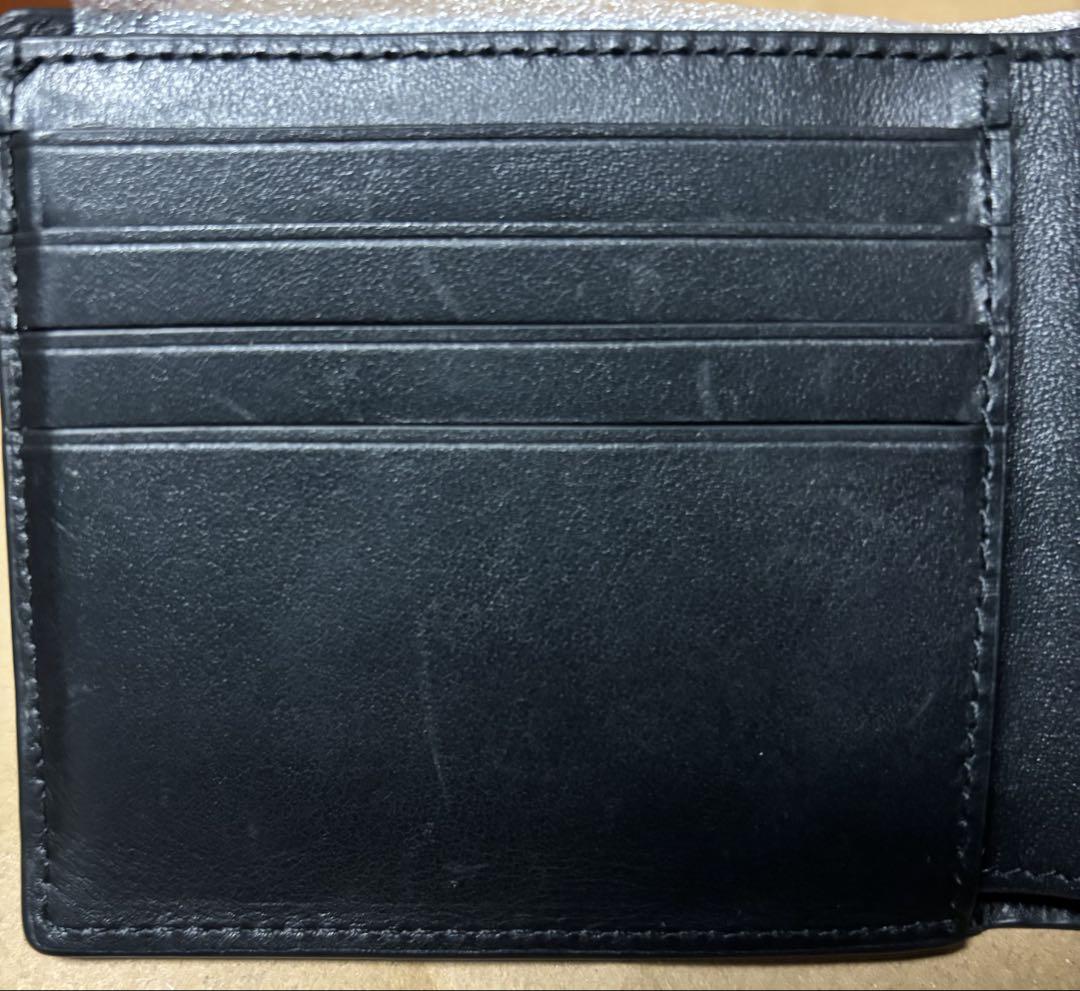 COACH メンズ 黒 二つ折り財布 保存袋付き