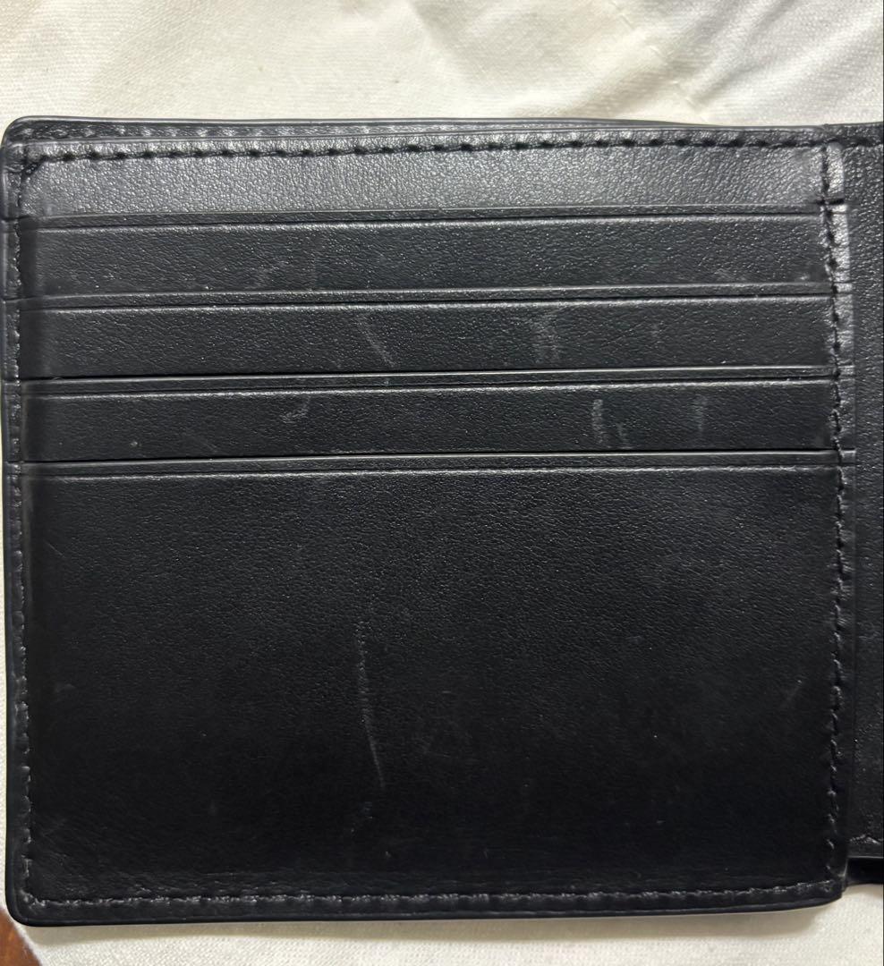 COACH メンズ 黒 二つ折り財布 保存袋付き