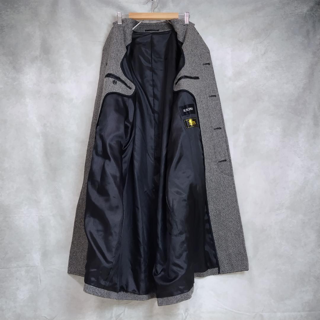 ロングコート　カシミア100％　サイズL　グレー