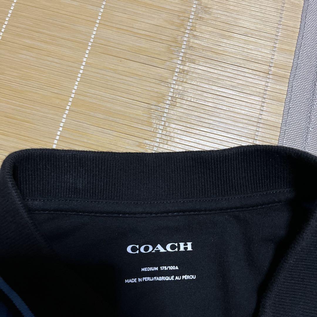 COACH 総柄　コーチ　ポロシャツ　M ブルー　青　tシャツ