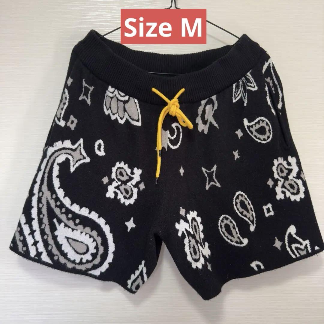 ＊新品＊mnml ペイズリーショートパンツ Sサイズ＊ mnml ミニマル ペイズリー ニット ショートパンツ 全3色 PAISLEY