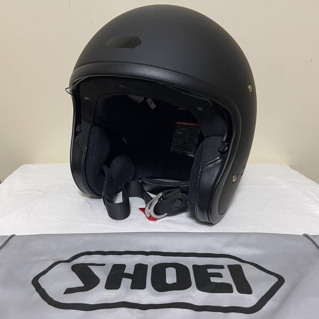 SHOEI マットブラック ジェットヘルメット 収納袋付き SHOEI マットブラック ジェットヘルメット 収納袋付き
