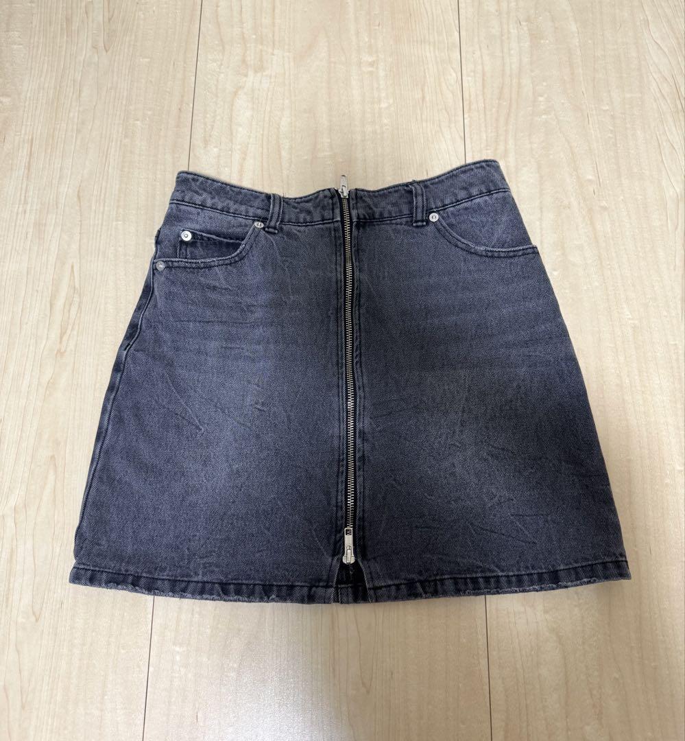 D&G ダークグレー ジッパーミニスカート 24 (IT 38) D&G ダークグレー ジッパーミニスカート 24 (IT 38)（ドルチェ