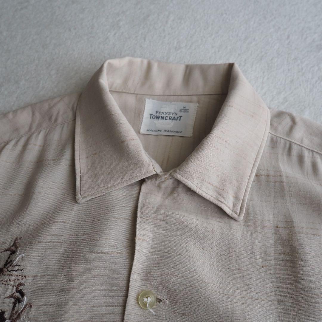 60s TOWNCRAFT PENNEY'S 船タグ 開襟シャツ オープンカラー