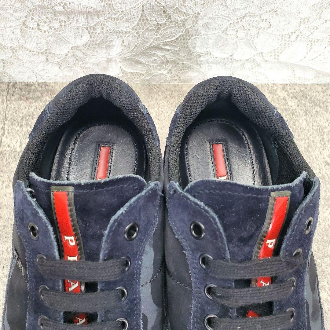 【PRADA】ローカットスニーカー 23cm 迷彩 カモフラ ブラック ネイビー