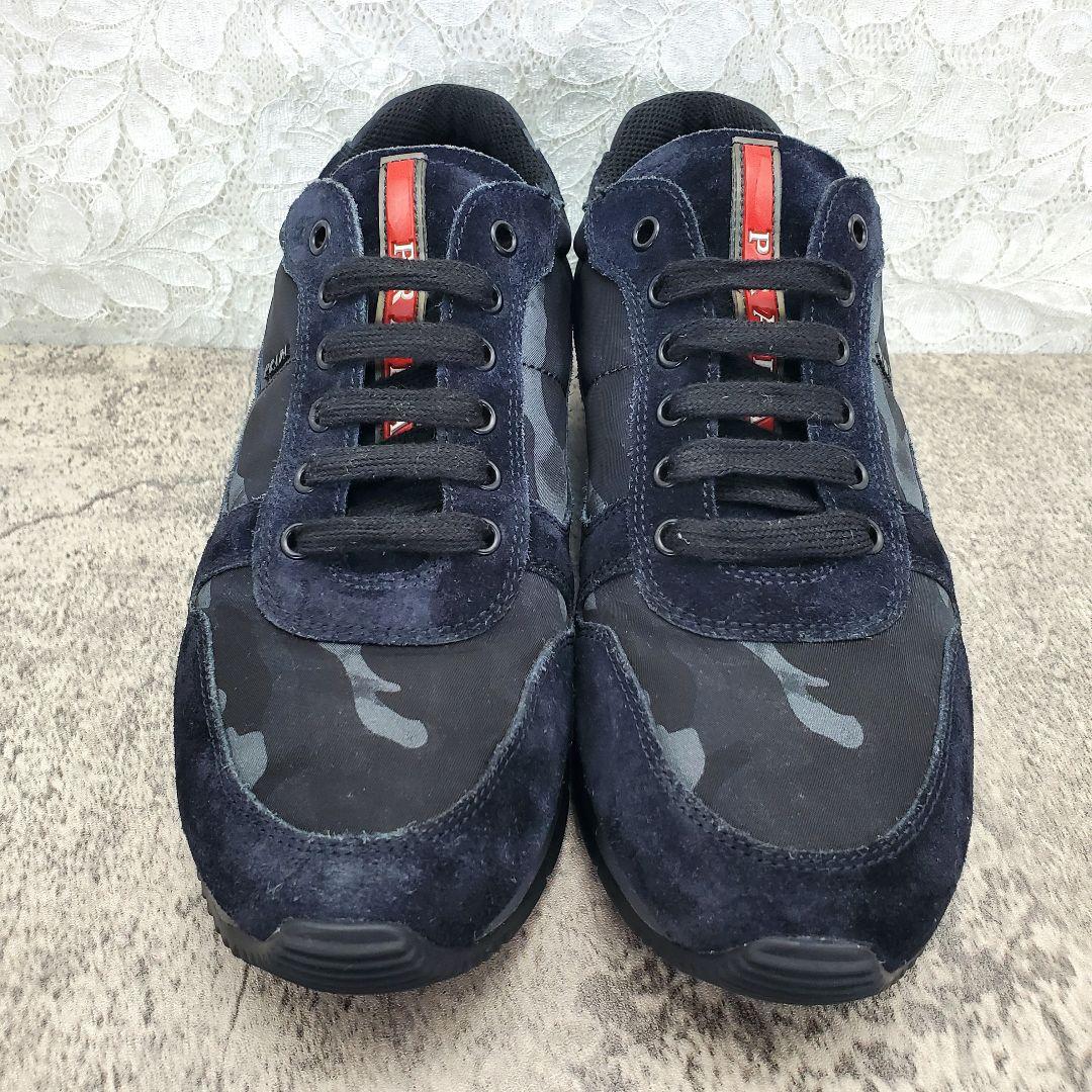 【PRADA】ローカットスニーカー 23cm 迷彩 カモフラ ブラック ネイビー