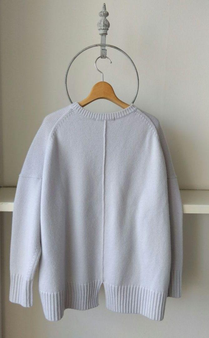 専用23区 川上桃子コラボ　洗えるウールカシミア混　バルキーニット　アイスブルー