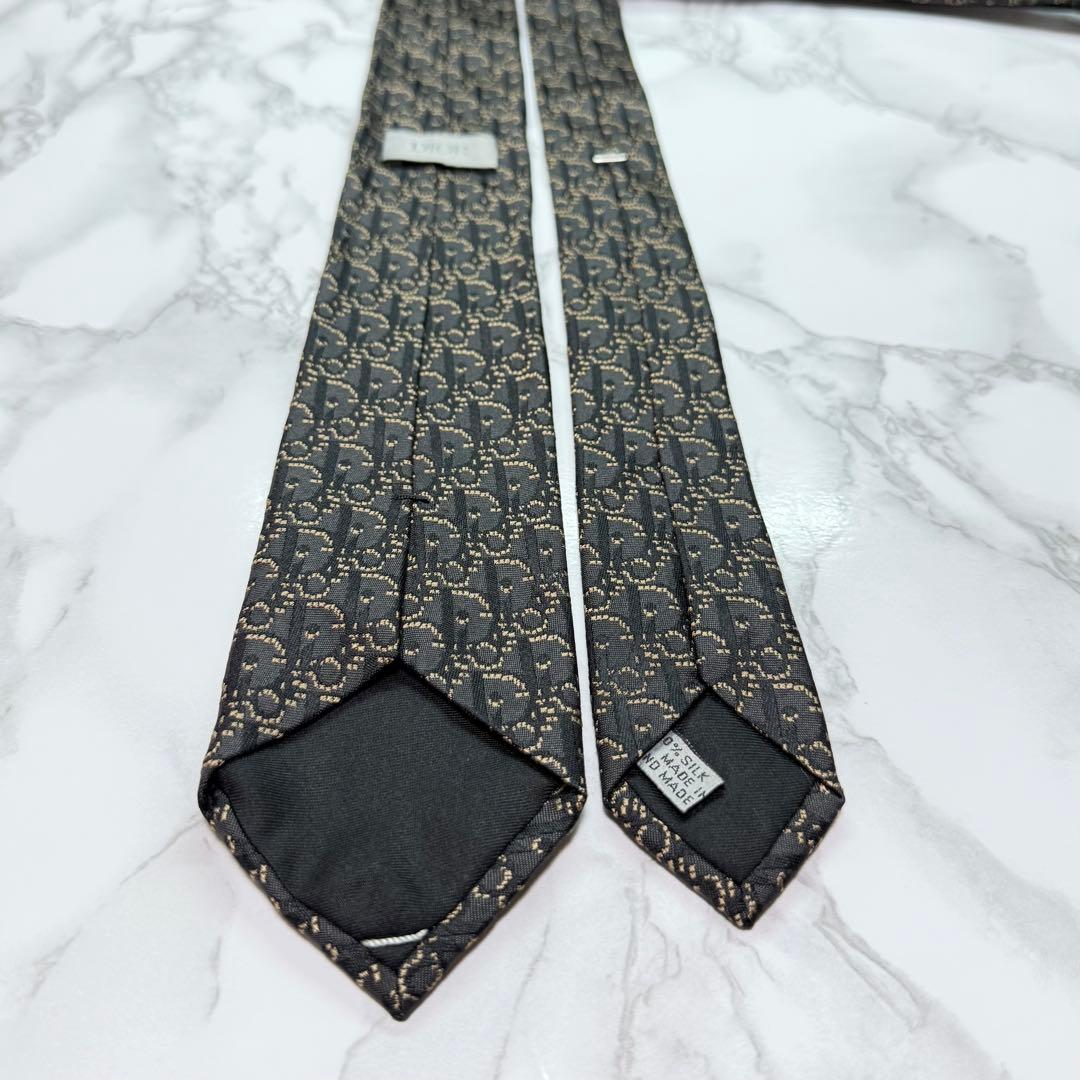 ✨極美品✨ 現行タグ DIOR ネクタイ シルク100 オブリーク ダークグレー