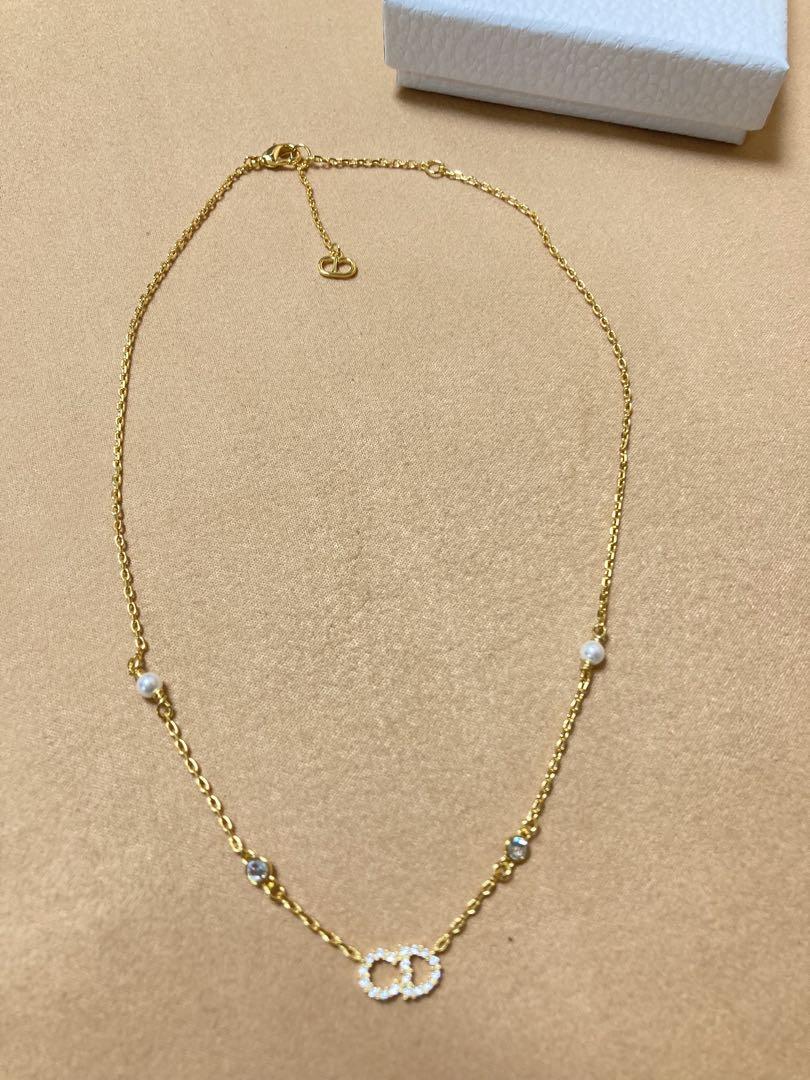 Dior パヴェスタイル ゴールドネックレス Dior パヴェスタイル ゴールドネックレス