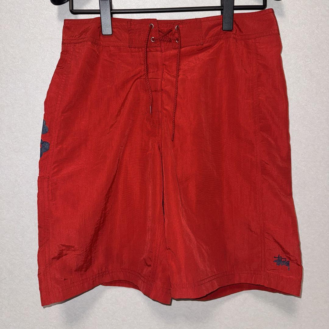 Stussy オールドステゥーシー赤 ハイビスカスショートパンツ32