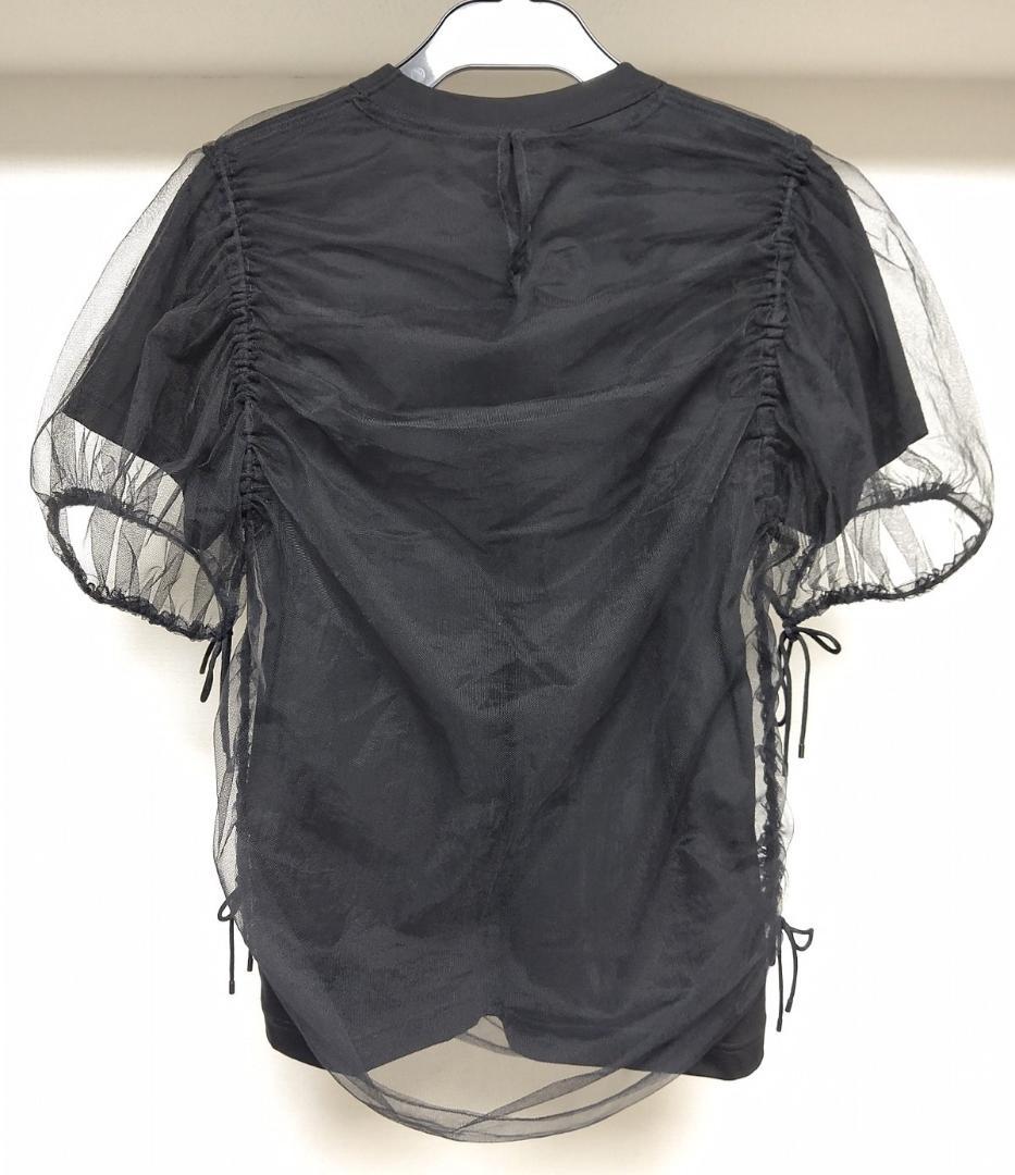 noir kei ninomiya チュール付半袖Tシャツ