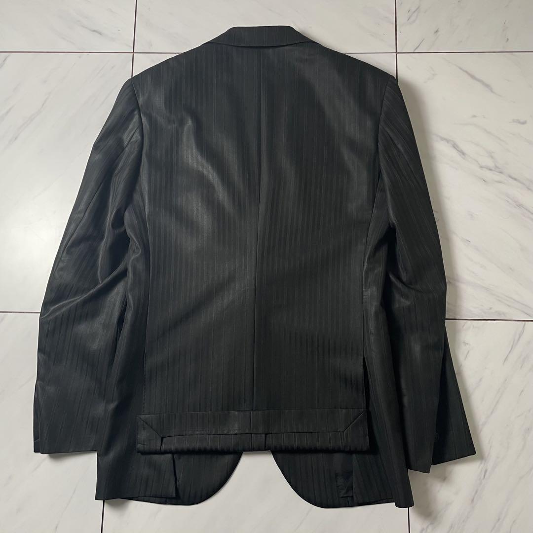 Liverano&Liverano セットアップ　スーツ　カシミア　ストライプ LIVERANO&LIVERANO 春夏セットアップ ストライプ 光沢 黒 44