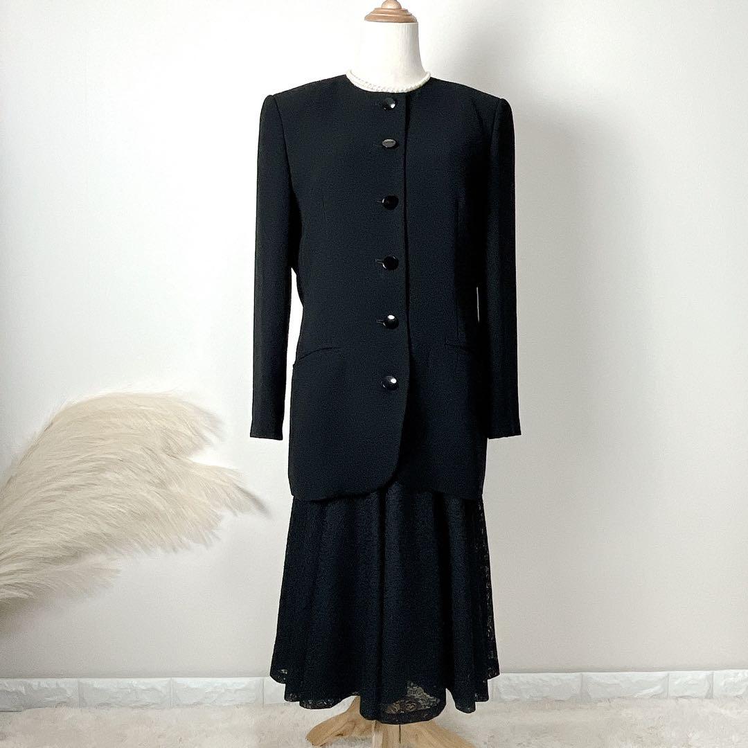 SOIR BENIR 東京ソワール 13号XL ワンピース礼服ブラックフォーマル