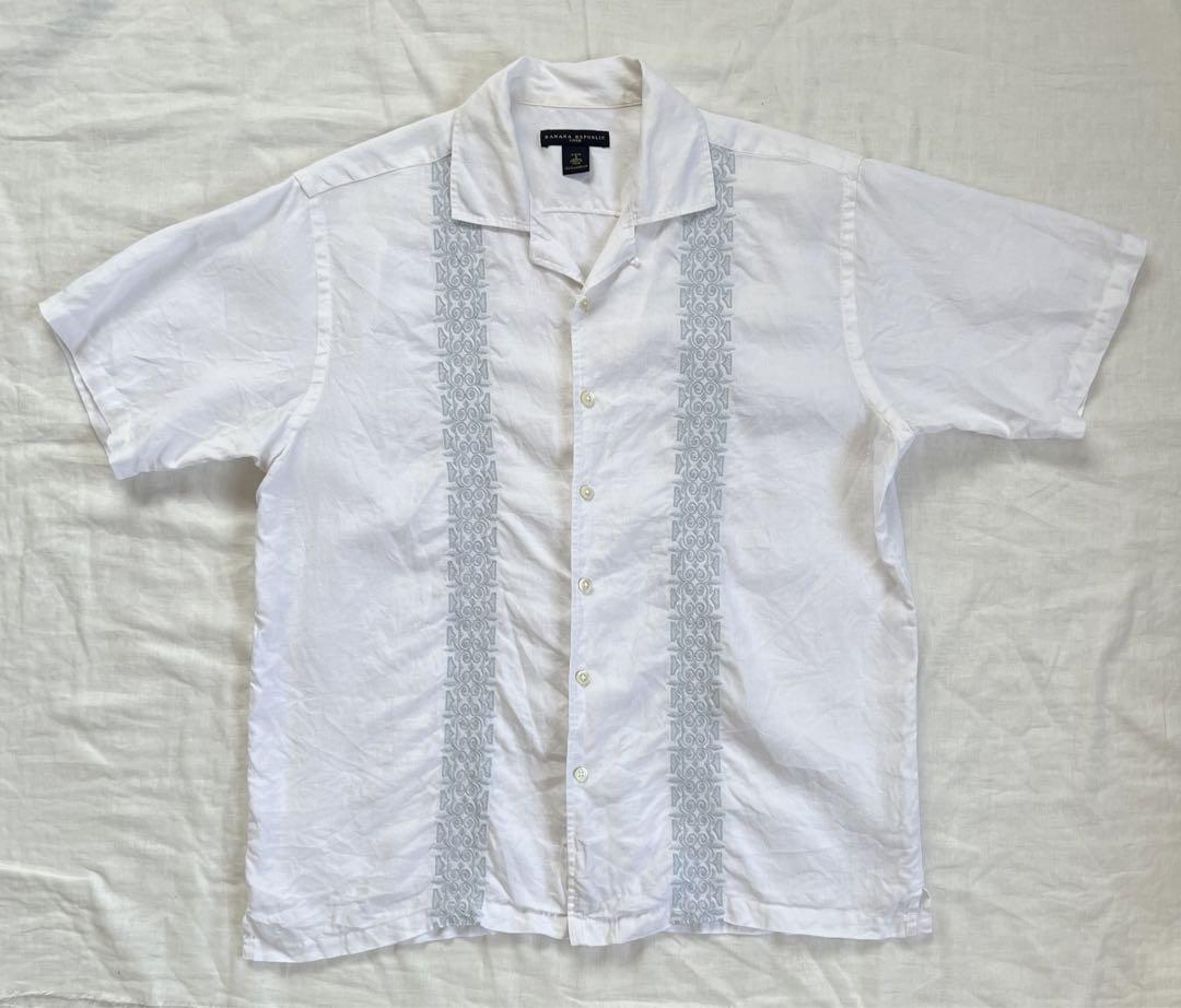 90s BANANA REPUBLIC キューバシャツ リネン オープンカラー