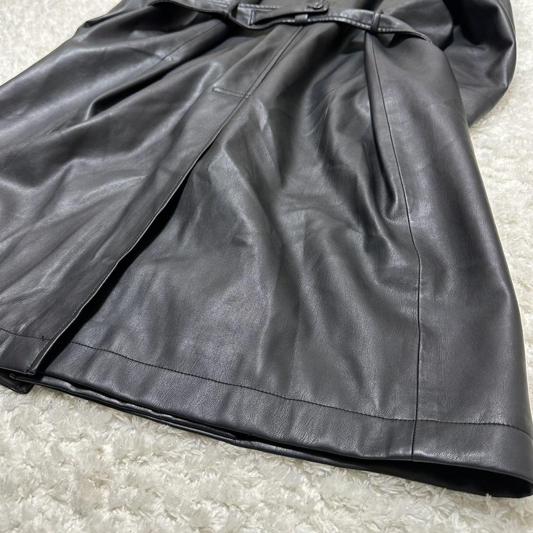【美品】ZARA 即完売 フェイクレザー オーバーサイズ トレンチコート M