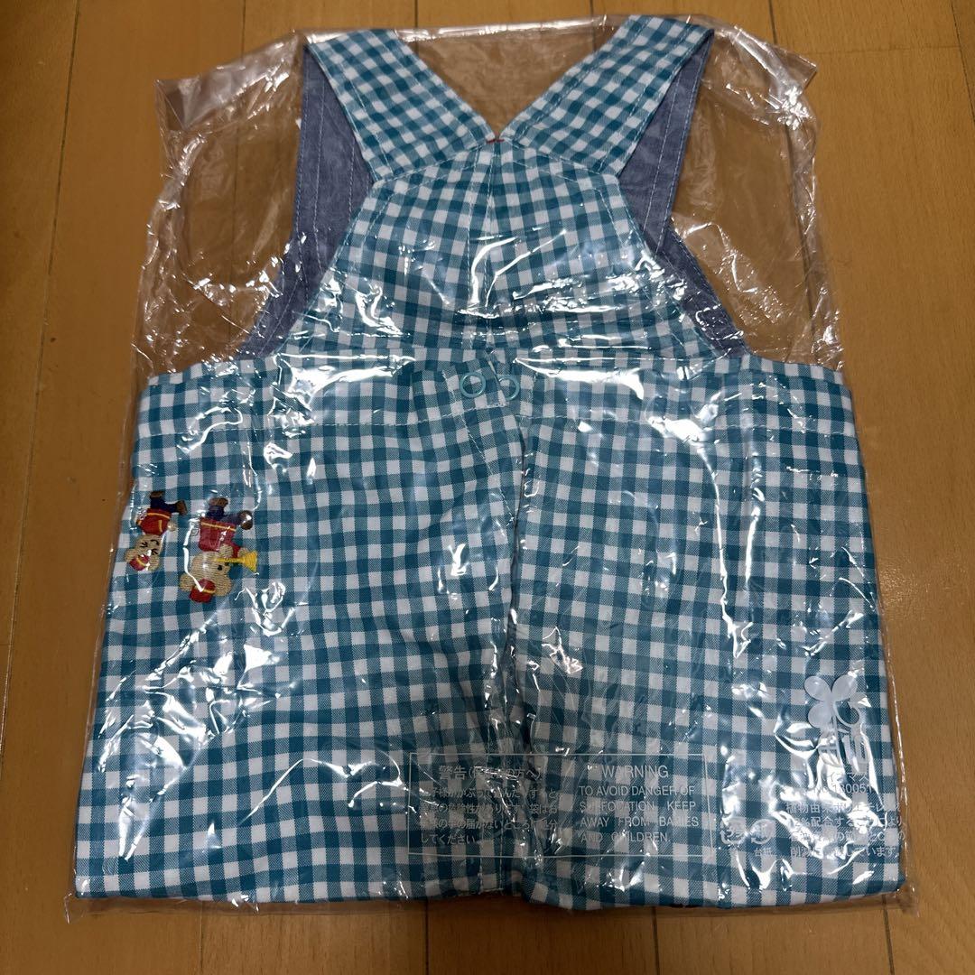【新品未使用】ミキハウス MIKIHOUSE 5分丈オーバーオール 80-90