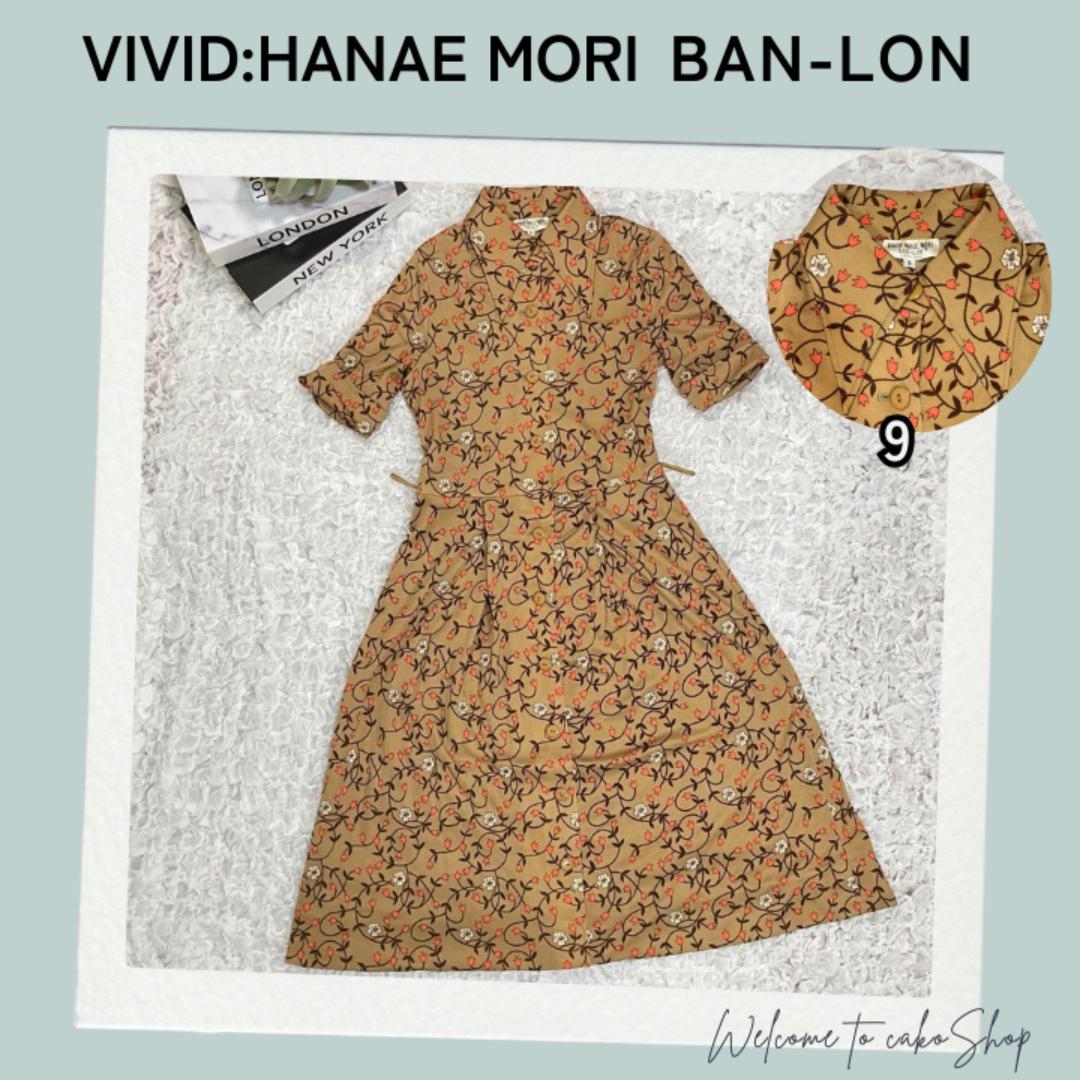 希少》ハナエモリ ヴィヴィッド 森英恵　花柄　総柄　半袖ワンピース　クラシカル 5,796円
