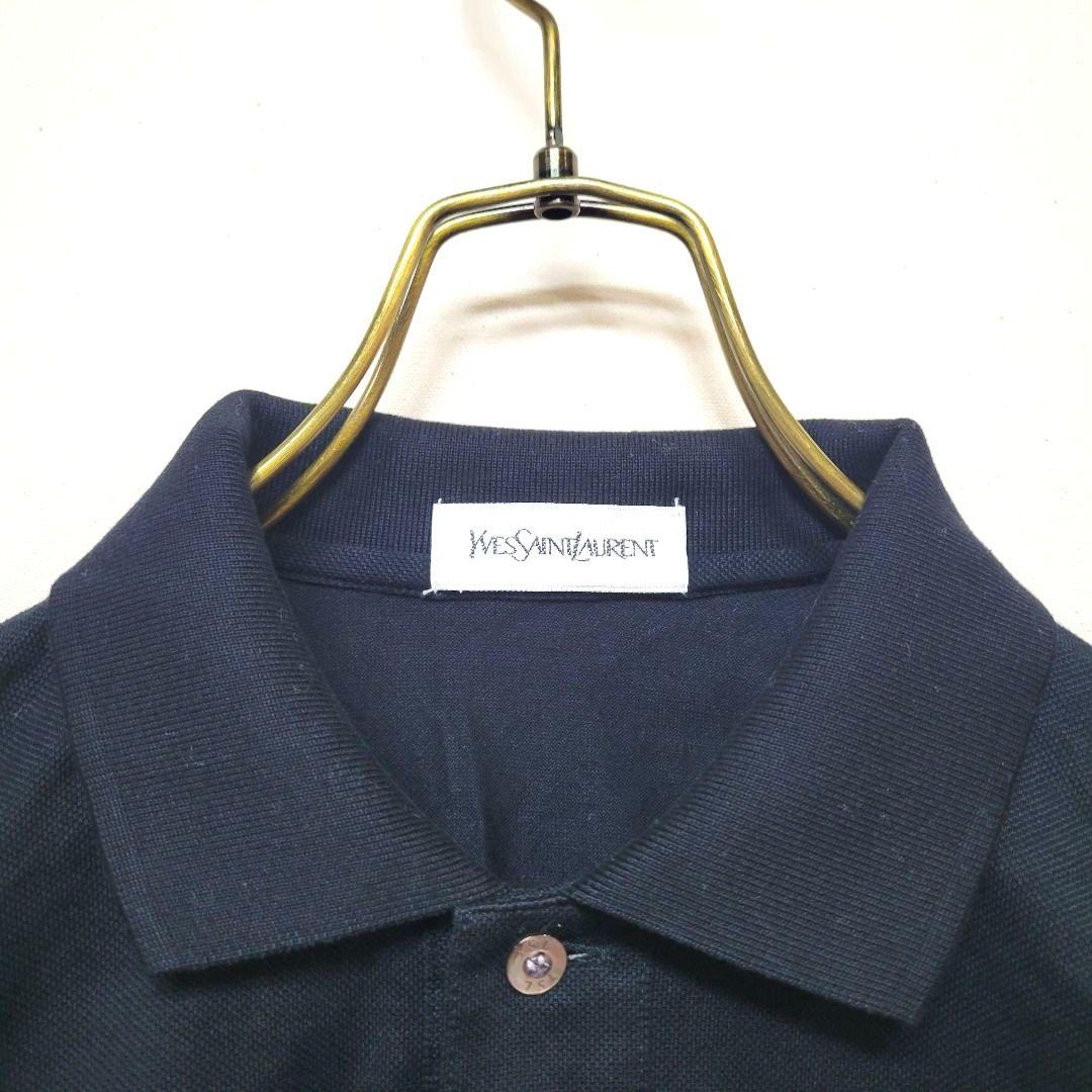 最大80％OFF - 『在庫ロス売買マーケット』 vintage 90s 希少 YSL ブラック 長袖ポロシャツ イヴサンローラン トップス