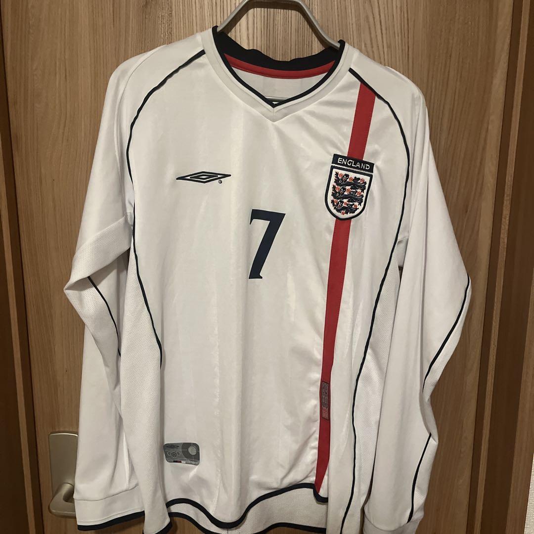 Mサイズ イングランド代表 7番BECKHAM 02日韓W杯 ユニフォーム