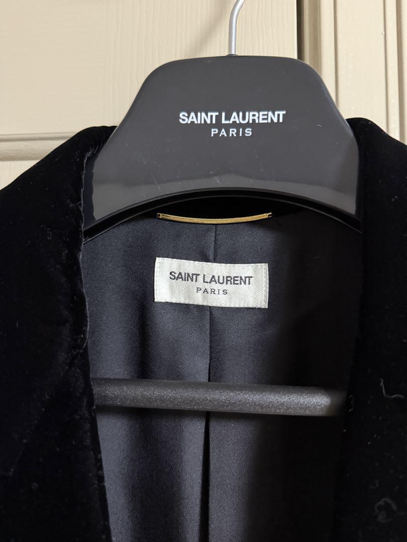 【SAINT LAURENT】ベルベット タキシード ジャケット SAINT LAURENT テーラードジャケット 黒 ベルベット