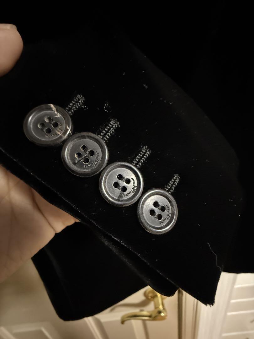 SAINT LAURENT テーラードジャケット 黒 ベルベット
