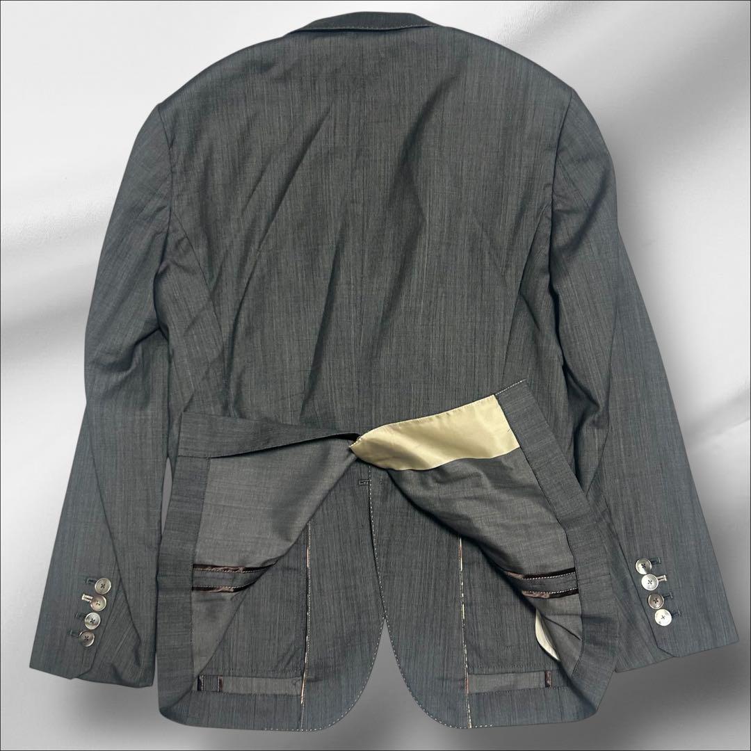 【美品】ポールスミス　スーツ　セットアップ　シルク混　花柄　S グレー