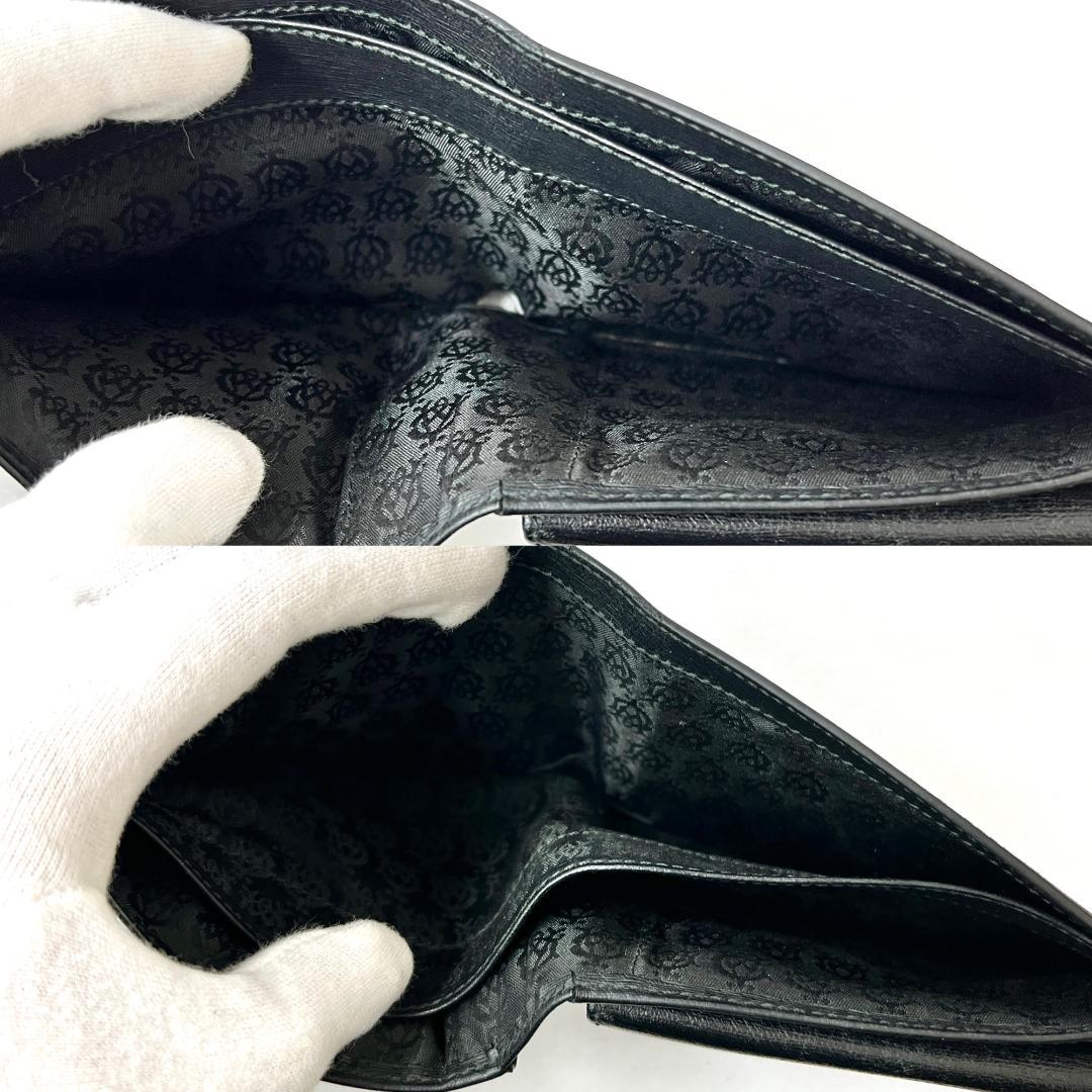 ダンヒル 二つ折り財布 サイドカー ブラック レザー 中古品 (18065)