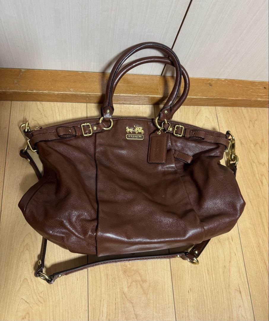 COACH ブラウン レザー トートバッグ