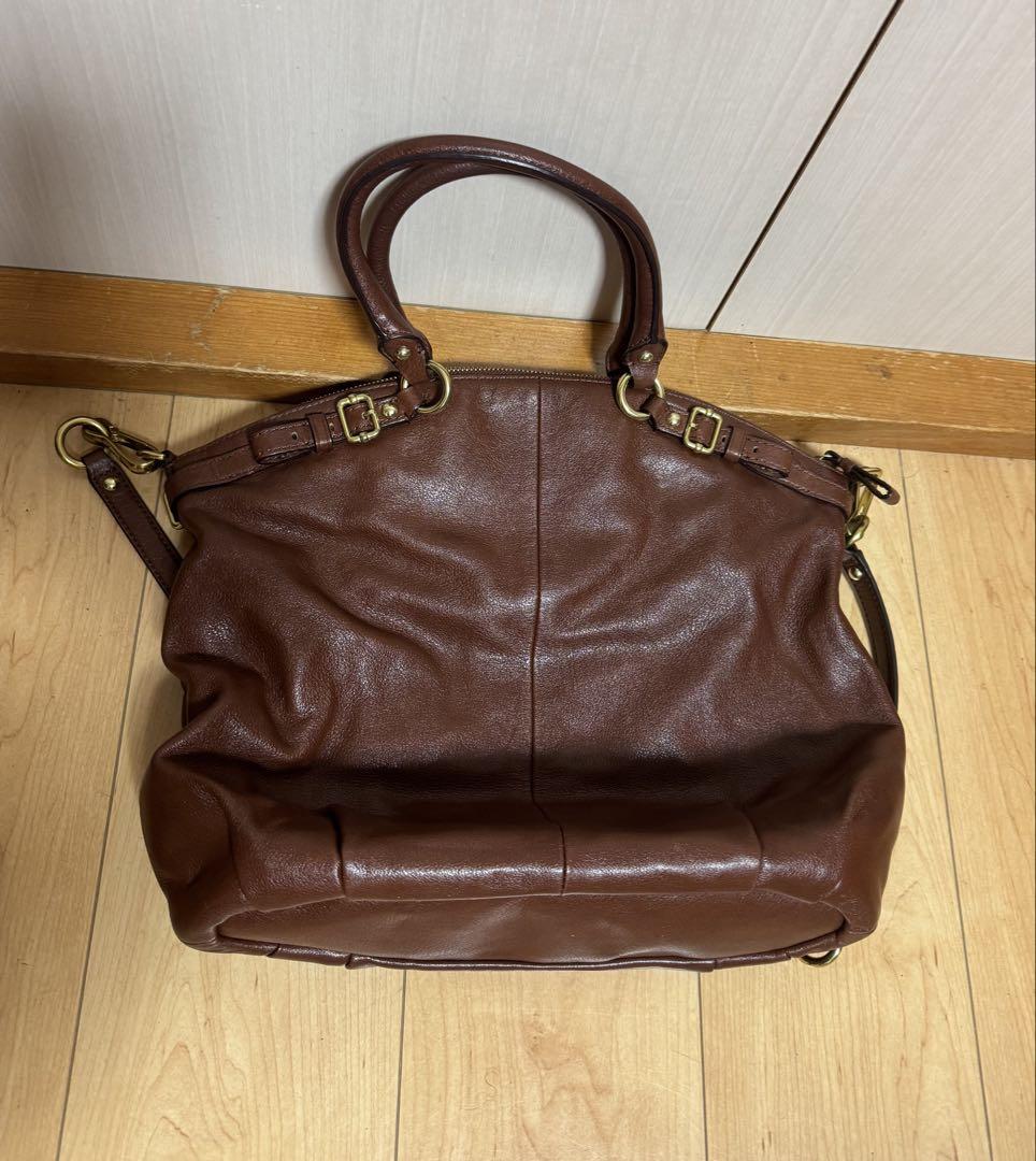 COACH ブラウン レザー トートバッグ