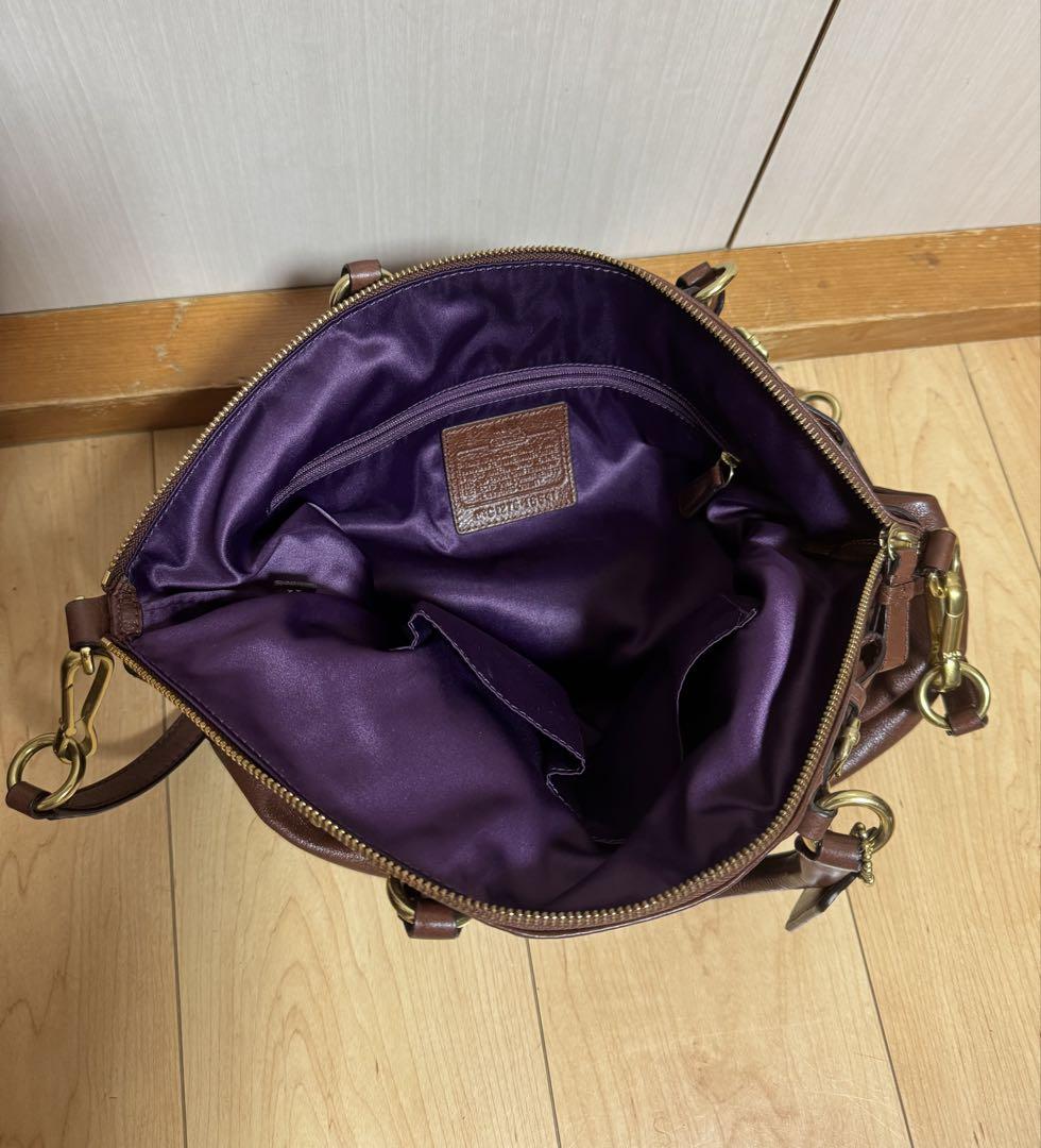 COACH ブラウン レザー トートバッグ