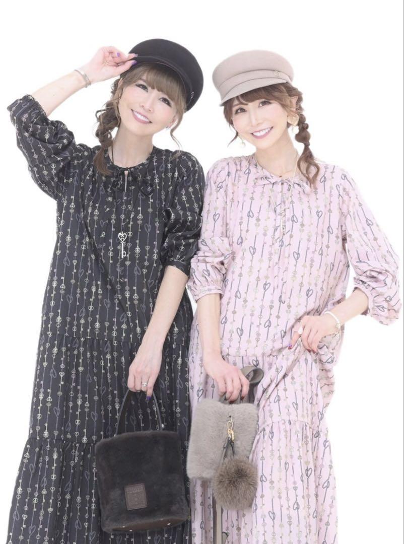 アンドラブ　ハート刺繍の大人カフタンワンピース　ライラック　Ｌ 15時からはアンドラブショー♡】ハート刺繍の大人カフタン