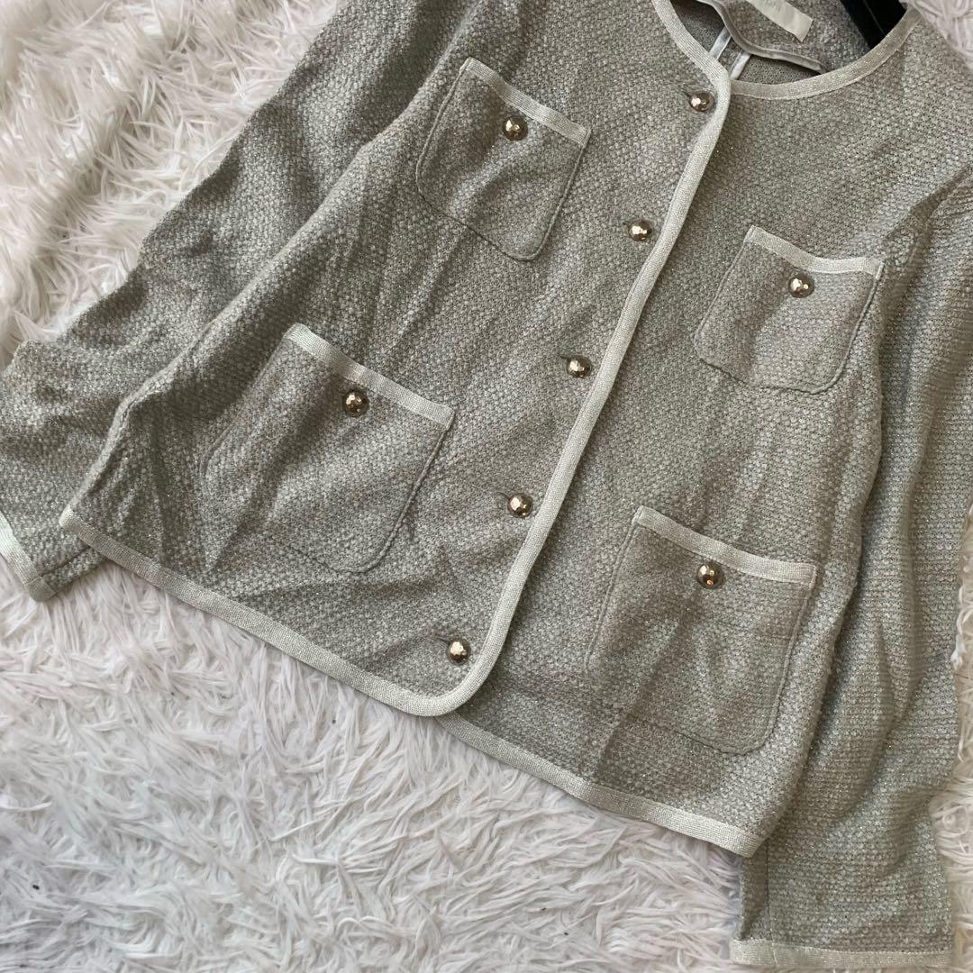 NOLLEY S sophi ラメカラミパイピングライトジャケット 定価3万M NOLLEY S Sophi WWW_NOITHATQUANGTHANH_NET