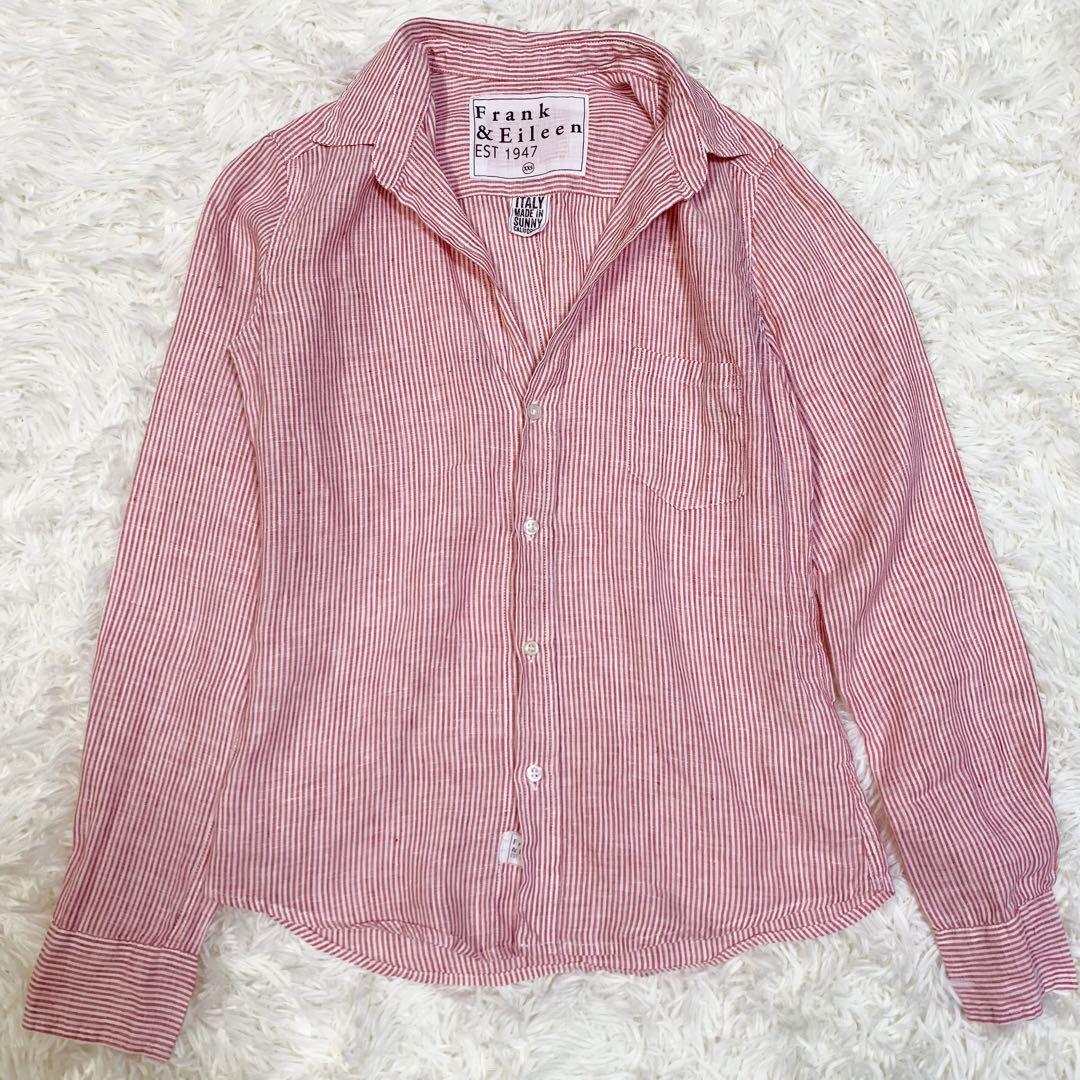 フランク アンド アイリーン】Barry 美品 ストライプ シャツ 白