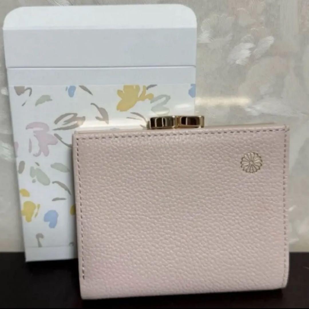 皇居　財布　長財布　折りたたみ　二つ折り　コインケース　小銭入れ　ピンク