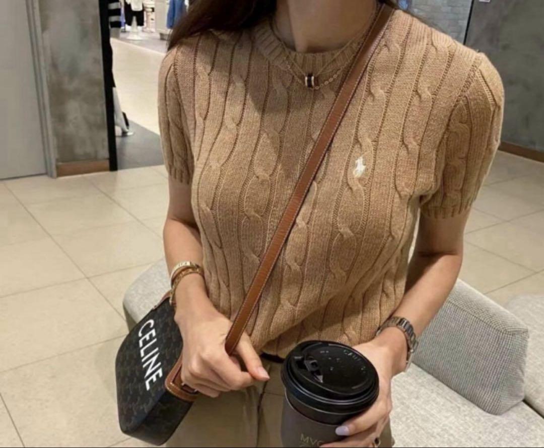 【新品未使用タグ付】ポロラルフローレン大人気ショートスリーブケーブルニット POLO RALPH LAUREN - 【新品未使用タグ付】ポロラルフローレン
