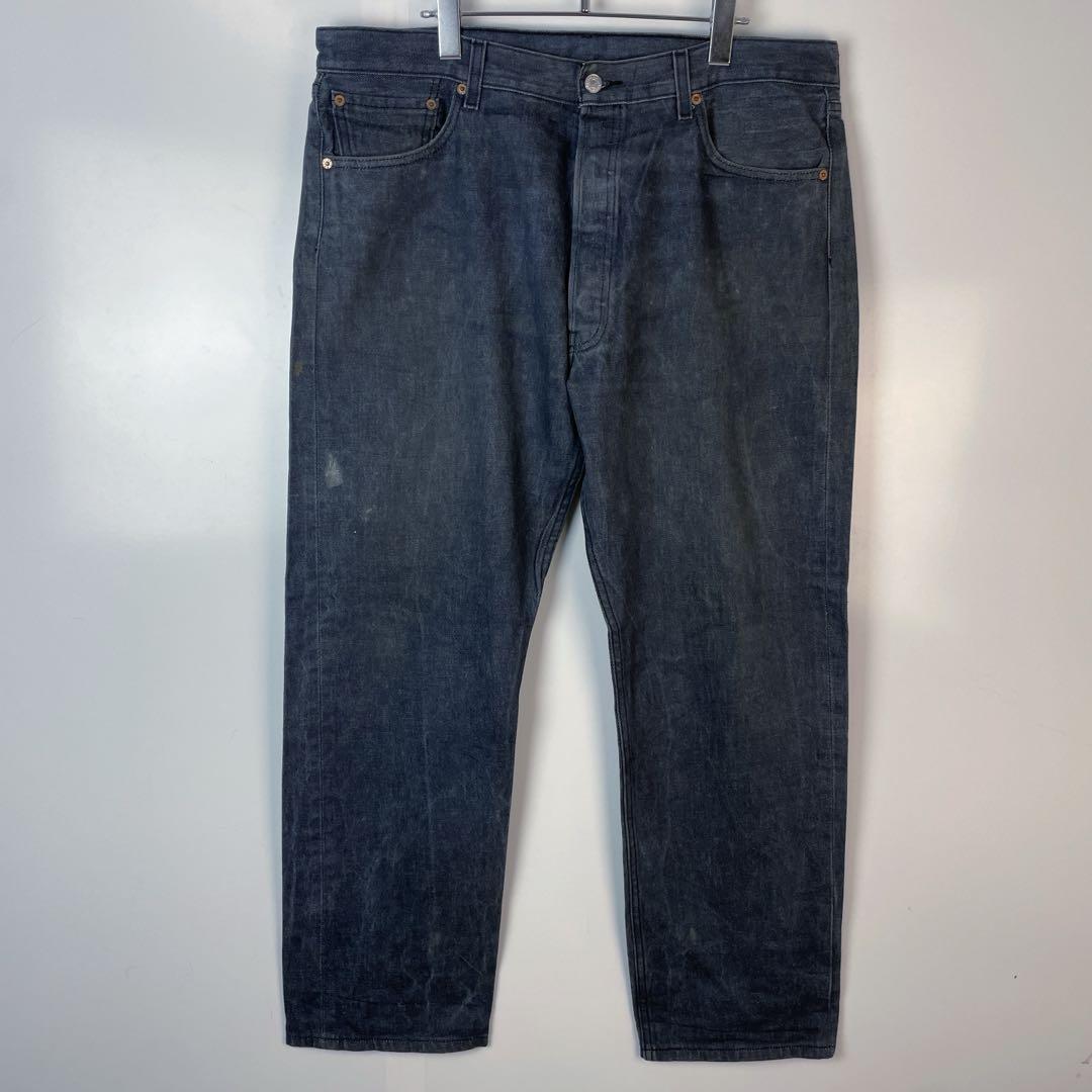 90s LEVI'S リーバイス 501 ストレート カラーデニム 黒 ブルー 90s LEVI'S リーバイス 501 ストレート カラーデニム 黒 ブルー
