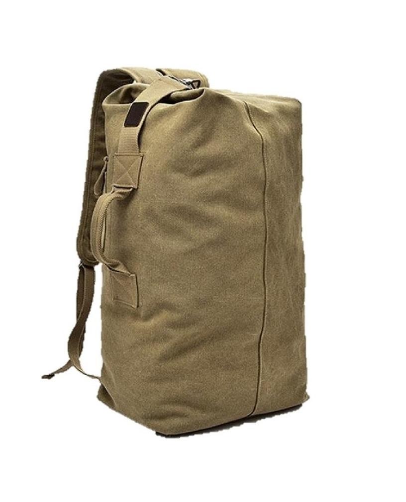 匿名配送 ドラム バッグ 35L ミリタリーバッグ カーキ リュックサック 帆布