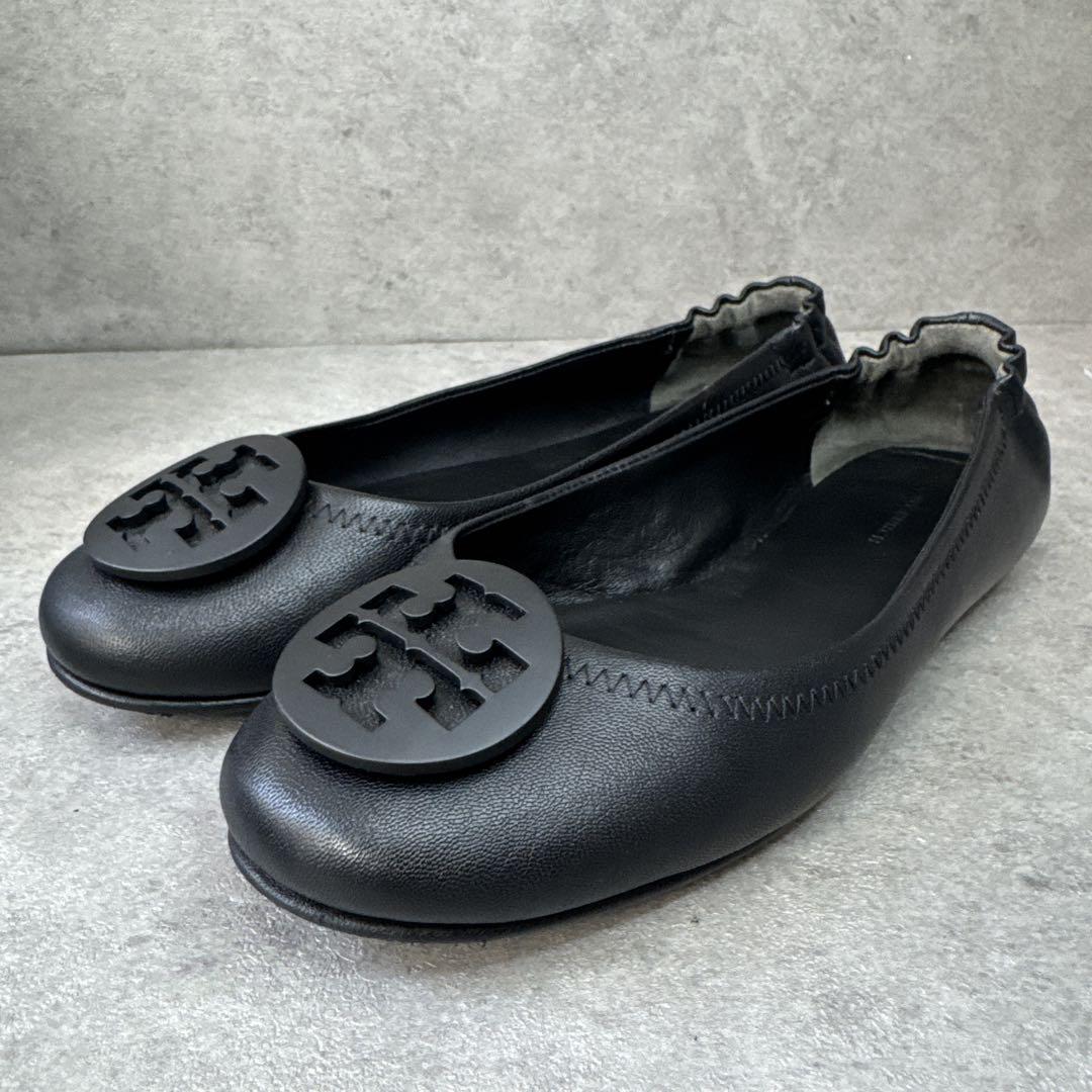 美品！TORY BURCH トリーバーチ　レザー アイコンフラットシューズ 8M