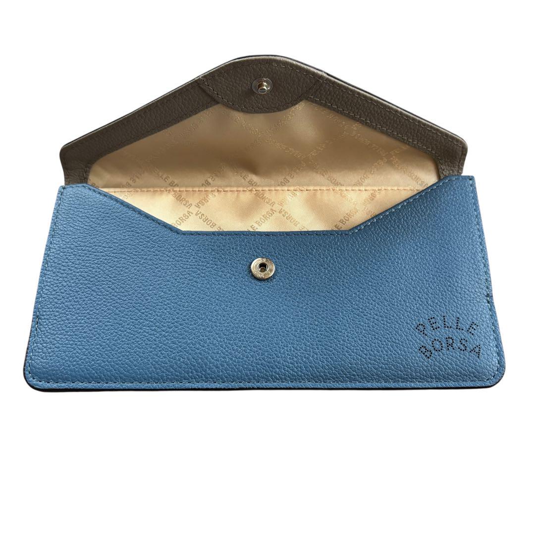 【未使用美品】PELLE BORSA ペレボルサ 牛革 スリムウォレット 長財布