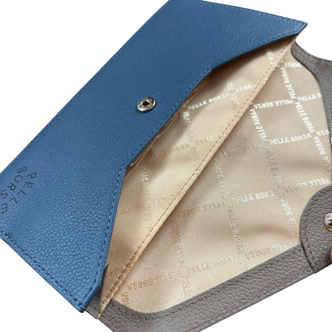 【未使用美品】PELLE BORSA ペレボルサ 牛革 スリムウォレット 長財布